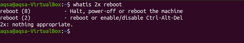 whatis manual selection reboot command in linux