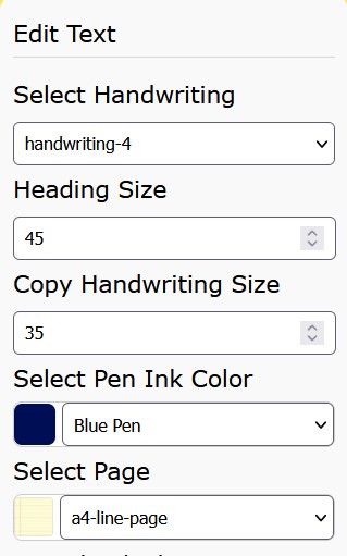 Select the Handwriting Style and Other Things